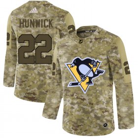 Wholesale Cheap Adidas Penguins #22 Matt Hunwick Camo Authentic Stitched NHL Jersey