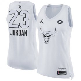 Wholesale Cheap Nike Chicago Bulls #23 Michael Jordan White Women\'s NBA Jordan Swingman 2018 All-Star Game Jersey