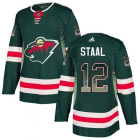 Wholesale Cheap Adidas Wild #12 Eric Staal Green Home Authentic Drift Fashion Stitched NHL Jersey