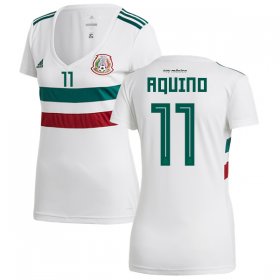 Wholesale Cheap Women\'s Mexico #11 Aquino Away Soccer Country Jersey