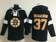 Wholesale Cheap Bruins #37 Patrice Bergeron Black NHL Pullover Hoodie