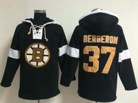 Wholesale Cheap Bruins #37 Patrice Bergeron Black NHL Pullover Hoodie