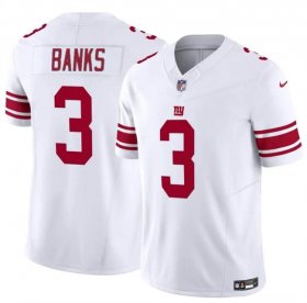 Cheap Men\'s New York Giants #3 Deonte Banks White 2023 F.U.S.E. Vapor Untouchable Limited Football Stitched Jersey