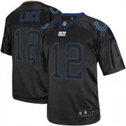 Wholesale Cheap Nike Colts #12 Andrew Luck Lights Out Black Youth Stitched NFL Elite Jersey