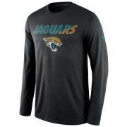 Wholesale Cheap Men's Jacksonville Jaguars Nike Black Legend Staff Practice Long Sleeves Performance T-Shirt
