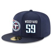 Wholesale Cheap Tennessee Titans #59 Wesley Woodyard Snapback Cap NFL Player Navy Blue with White Number Stitched Hat