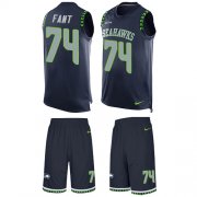 Wholesale Cheap Nike Seahawks #74 George Fant Steel Blue Team Color Men's Stitched NFL Limited Tank Top Suit Jersey