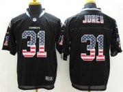 Wholesale Cheap Nike Cowboys #31 Byron Jones Black Men's Stitched NFL Elite USA Flag Fashion Jersey