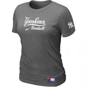 Wholesale Cheap Women's New York Yankees Nike Short Sleeve Practice MLB T-Shirt Crow Grey