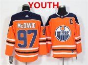 Wholesale Cheap Youth Adidas Edmonton Oilers #97 Connor McDavid Orange Home Authentic Stitched NHL Jersey