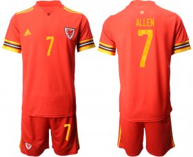 Wholesale Cheap Men 2021 European Cup Welsh home red 7 Soccer Jersey