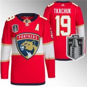 Wholesale Cheap Men's Florida Panthers #19 Matthew Tkachuk Red 2023 Stanley Cup Final Stitched Jersey