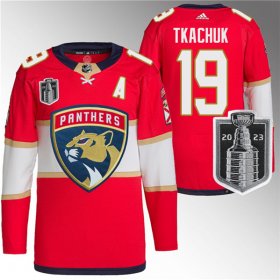Wholesale Cheap Men\'s Florida Panthers #19 Matthew Tkachuk Red 2023 Stanley Cup Final Stitched Jersey