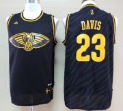 Wholesale Cheap New Orleans Pelicans #23 Anthony Davis Revolution 30 Swingman 2014 Black With Gold Jersey