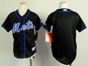 Wholesale Cheap Mets Blank Black Cool Base Stitched Youth MLB Jersey