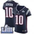 Wholesale Cheap Nike Patriots #10 Josh Gordon Navy Blue Team Color Super Bowl LIII Bound Men's Stitched NFL Vapor Untouchable Elite Jersey