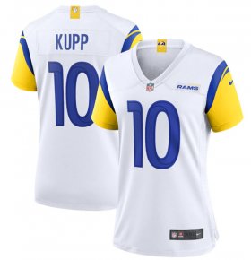 Wholesale Cheap Women\'s Los Angeles Rams #10 Cooper Kupp White Vapor Untouchable Limited Stitched Jersey(Run Small)