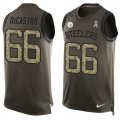 Wholesale Cheap Nike Steelers #66 David DeCastro Green Men's Stitched NFL Limited Salute To Service Tank Top Jersey