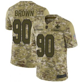 Wholesale Cheap Nike Saints #90 Malcom Brown Camo Youth Stitched NFL Limited 2018 Salute to Service Jersey