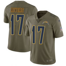Wholesale Cheap Nike Chargers #17 Philip Rivers Olive Youth Stitched NFL Limited 2017 Salute to Service Jersey