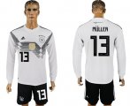 Wholesale Cheap Germany #13 Muller White Home Long Sleeves Soccer Country Jersey