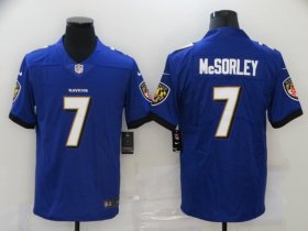 Wholesale Cheap Men\'s Baltimore Ravens #7 Trace McSorley Purple 2020 Vapor Untouchable Stitched NFL Nike Limited Jersey