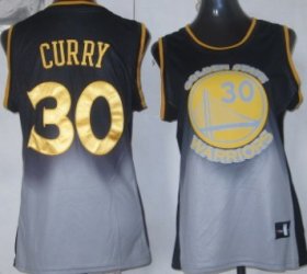 Wholesale Cheap Golden State Warriors #30 Stephen Curry Black/Gray Fadeaway Fashion Womens Jersey