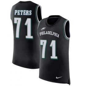 Wholesale Cheap Nike Eagles #71 Jason Peters Black Alternate Men\'s Stitched NFL Limited Rush Tank Top Jersey