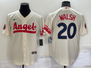 Wholesale Cheap Men's Los Angeles Angels #20 Jared Walsh Cream 2022 City Connect Cool Base Stitched Jersey