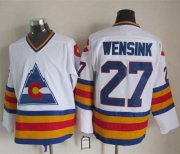 Wholesale Cheap Avalanche #27 John Wensink White CCM Throwback Stitched NHL Jersey