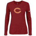 Wholesale Cheap Women's Nike Chicago Bears Of The City Long Sleeve Tri-Blend NFL T-Shirt Red