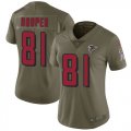 Wholesale Cheap Nike Falcons #81 Austin Hooper Olive Women's Stitched NFL Limited 2017 Salute to Service Jersey