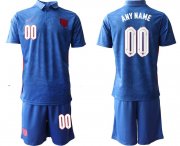 Wholesale Cheap Men 2020-2021 European Cup England away blue customized Nike Soccer Jersey