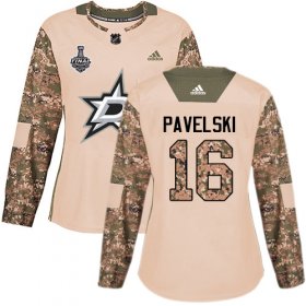Cheap Adidas Stars #16 Joe Pavelski Camo Authentic 2017 Veterans Day Women\'s 2020 Stanley Cup Final Stitched NHL Jersey