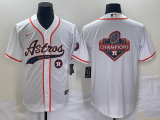 Cheap Men's Houston Astros White Team Big Logo Cool Base Stitched Baseball Jersey4