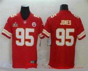 Wholesale Cheap Men's Kansas City Chiefs #95 Chris Jones Red 2021 Super Bowl LV Vapor Untouchable Stitched Nike Limited NFL Jersey