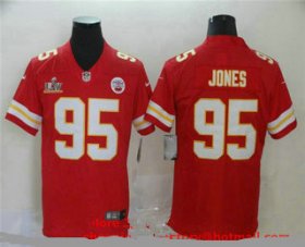 Wholesale Cheap Men\'s Kansas City Chiefs #95 Chris Jones Red 2021 Super Bowl LV Vapor Untouchable Stitched Nike Limited NFL Jersey