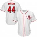 Wholesale Cheap Men's Reds #44 Aristides Aquino Majestic White Home Official Cool Base Player Jersey