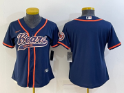 Wholesale Cheap Women's Chicago Bears Blank Navy Blue With Patch Cool Base Stitched Baseball Jersey