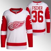 Cheap Men's Detroit Red Wings #36 Christian Fischer White Stitched Jersey