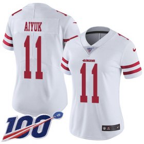 Wholesale Cheap Nike 49ers #11 Brandon Aiyuk White Women\'s Stitched NFL 100th Season Vapor Untouchable Limited Jersey