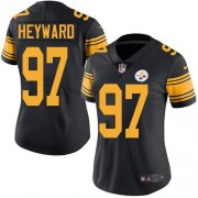 Wholesale Cheap Nike Steelers #97 Cameron Heyward Black Women's Stitched NFL Limited Rush Jersey