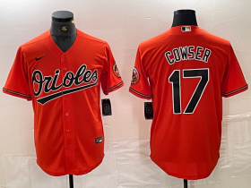 Cheap Men\'s Baltimore Orioles #17 Colton Cowser Orange Cool Base Stitched Jersey