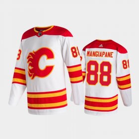 Wholesale Cheap Men\'s Calgary Flames #88 Andrew Mangiapane Away White 2020-21 Authentic Pro Jersey