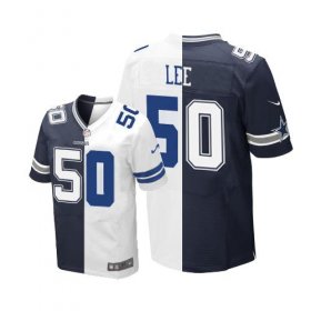Wholesale Cheap Nike Cowboys #50 Sean Lee Navy Blue/White Men\'s Stitched NFL Elite Split Jersey