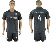 Wholesale Cheap Chelsea #4 Fabregas Black Soccer Club Jersey