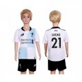 Wholesale Cheap Liverpool #21 Lucas Away Kid Soccer Club Jersey
