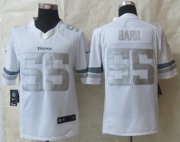 Wholesale Cheap Nike Vikings #55 Anthony Barr White Men's Stitched NFL Limited Platinum Jersey