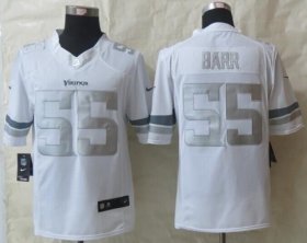Wholesale Cheap Nike Vikings #55 Anthony Barr White Men\'s Stitched NFL Limited Platinum Jersey