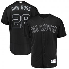 Wholesale Cheap San Francisco Giants #28 Buster Posey Hum Buss Majestic 2019 Players\' Weekend Flex Base Authentic Player Jersey Black